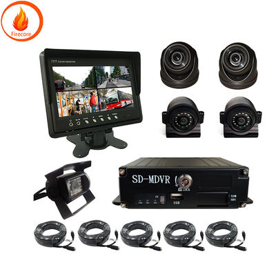 Sistema de monitorização por câmara de veículo VGA, gravador DVR de caminhão de 5 vias hemisférico